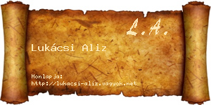 Lukácsi Aliz névjegykártya